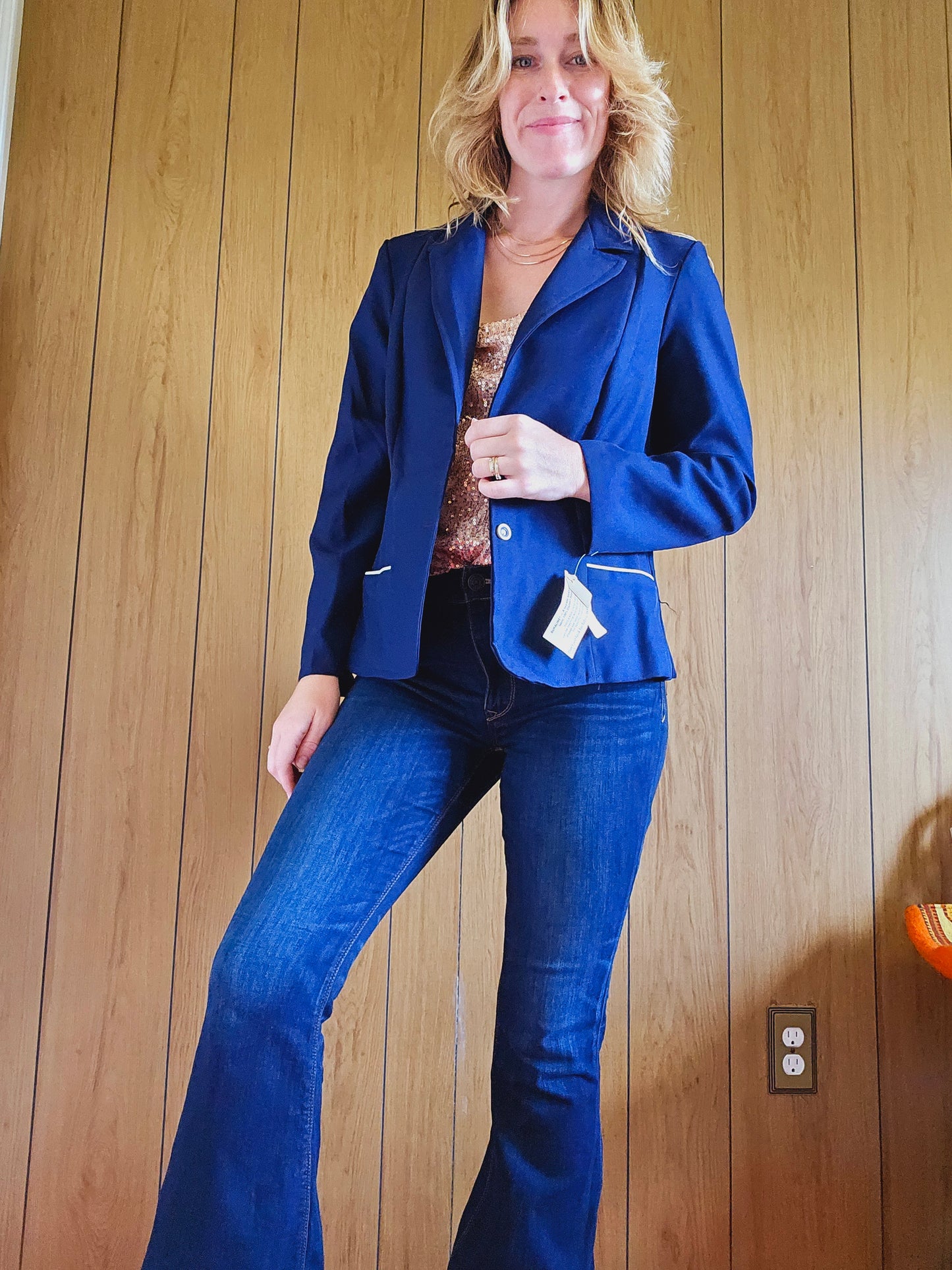 Deadstock 70s/80s Navy Blue Blazer (M/L)