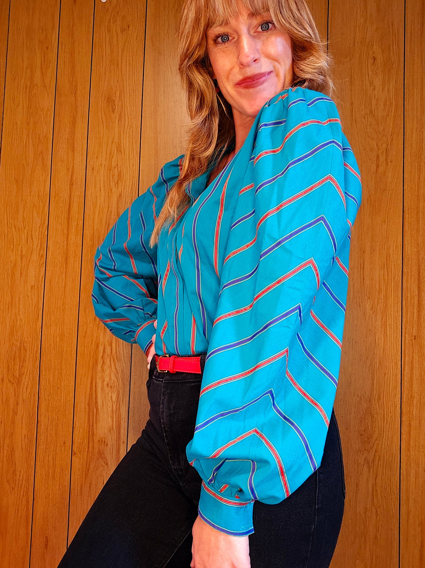 70s/80s Balloon Sleeve Top (M/L)