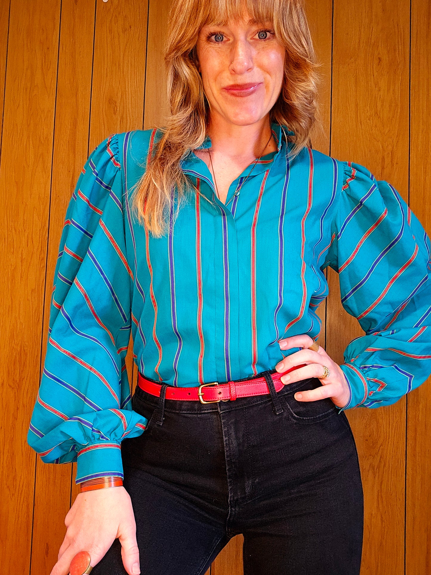 70s/80s Balloon Sleeve Top (M/L)