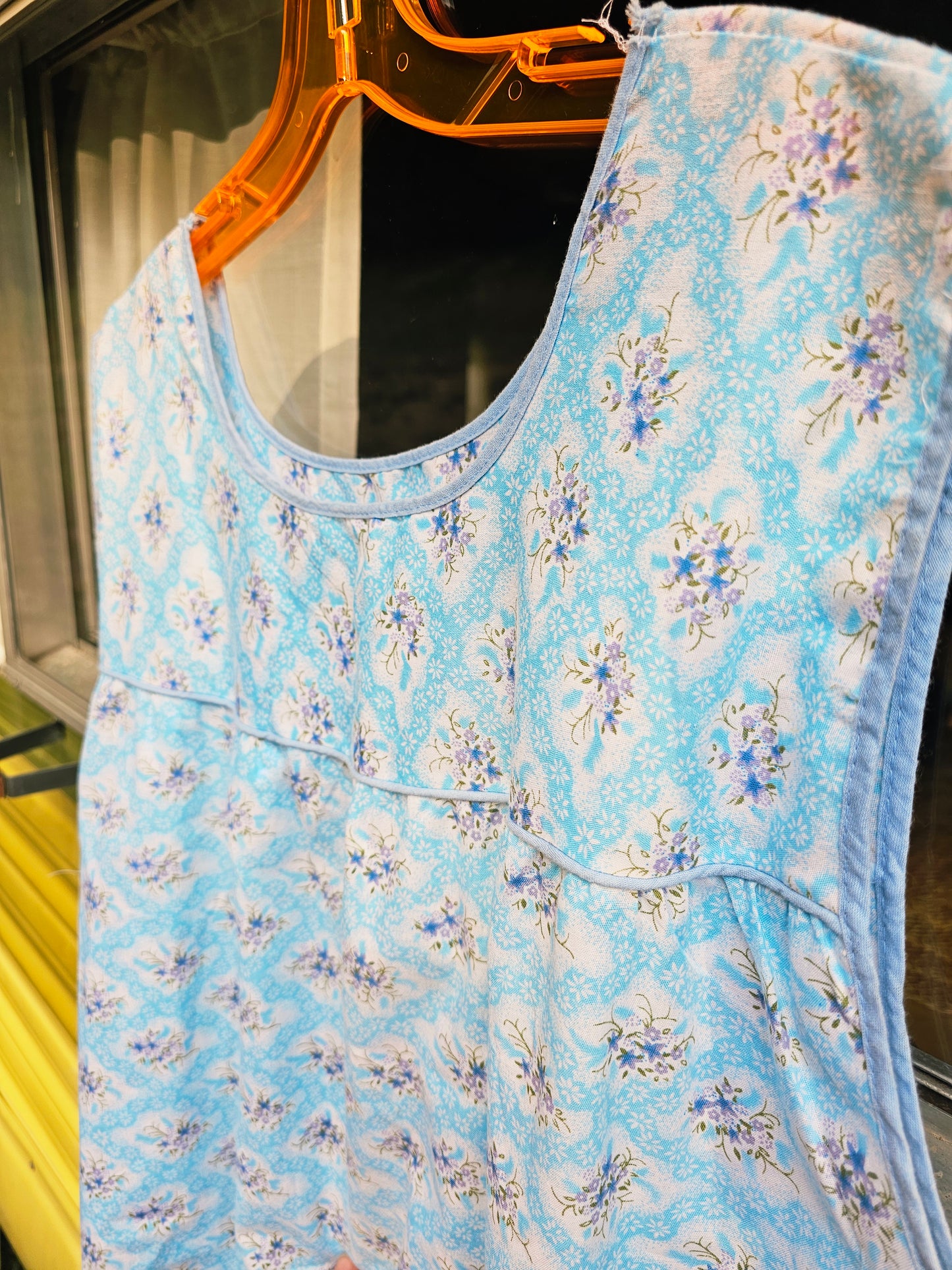 60s Blue Nightie/Sleep Dress (L)
