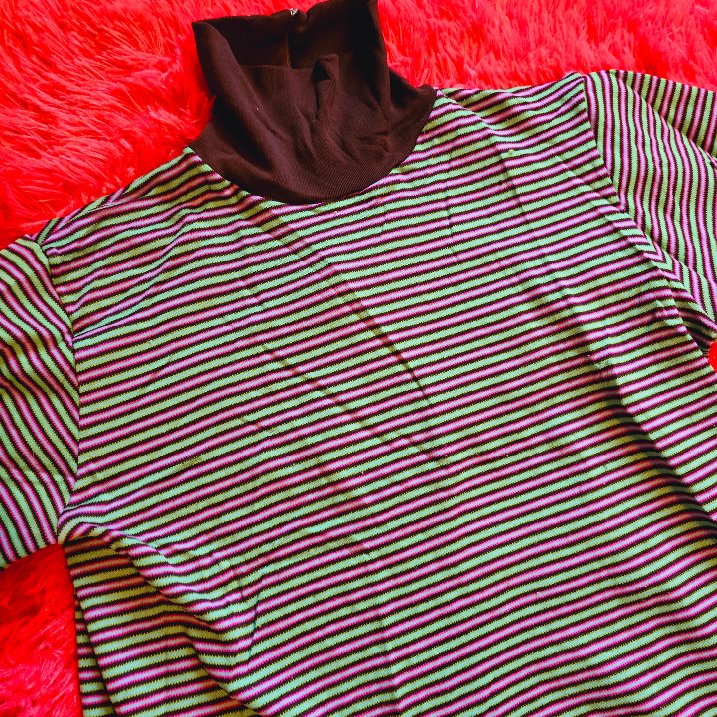70s Stripped Turtle Neck (S)