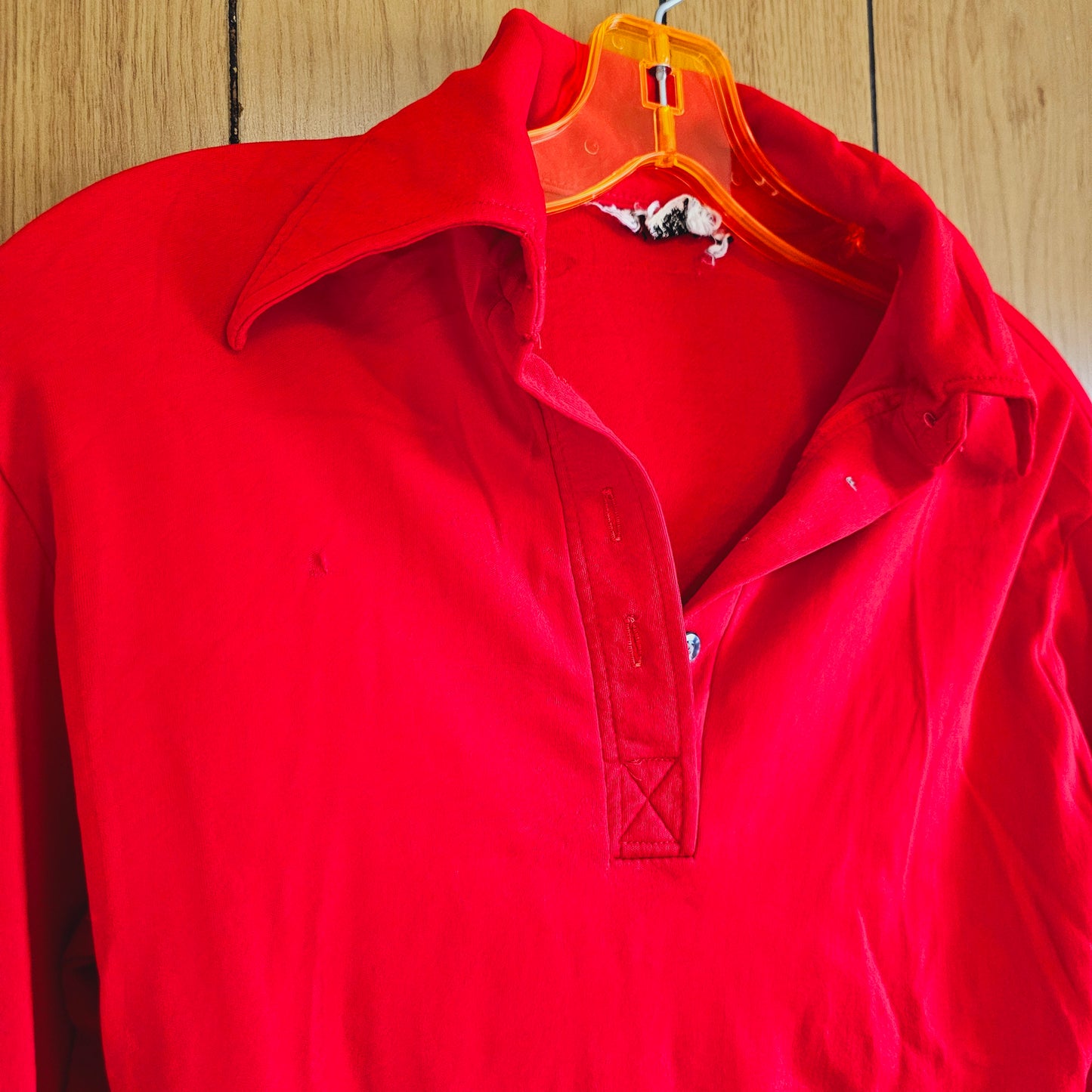 70s/80s Red Stretch Collar Top (XS/S)