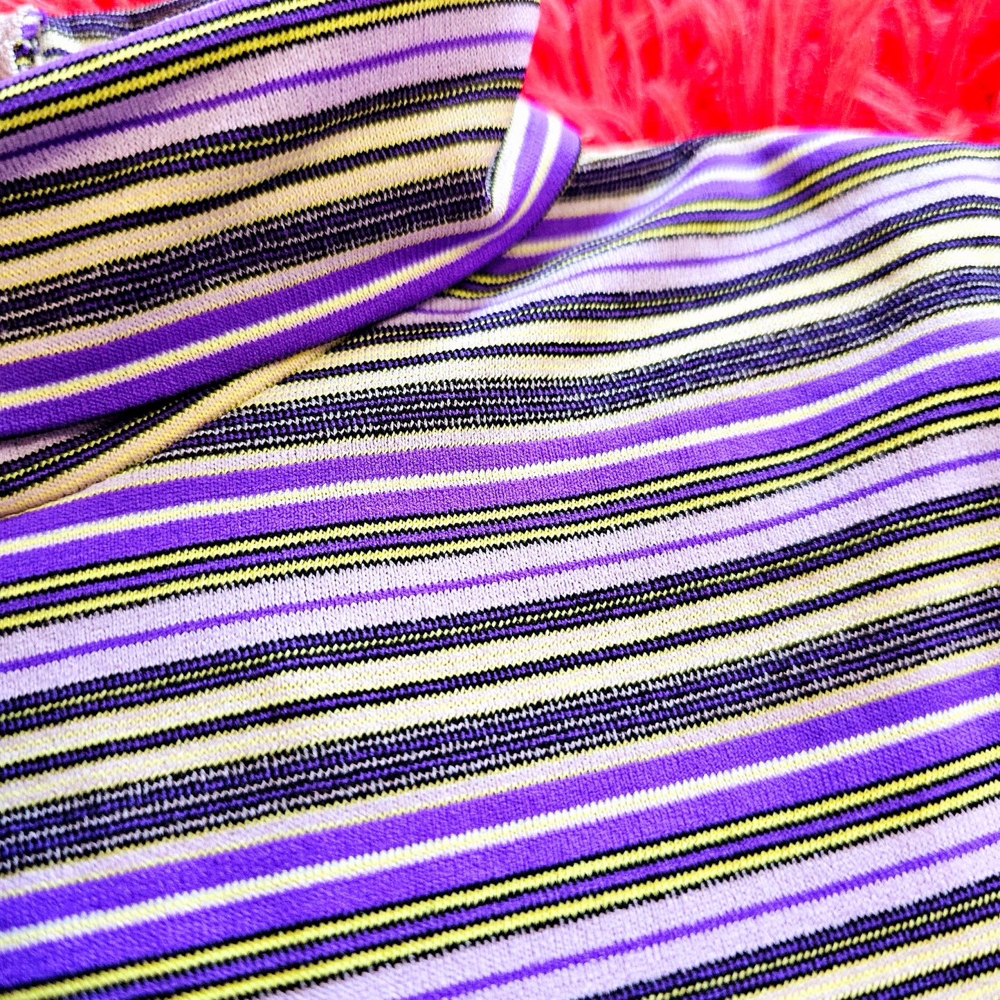 60s Purple Striped Gordon Mock Neck (S/M)