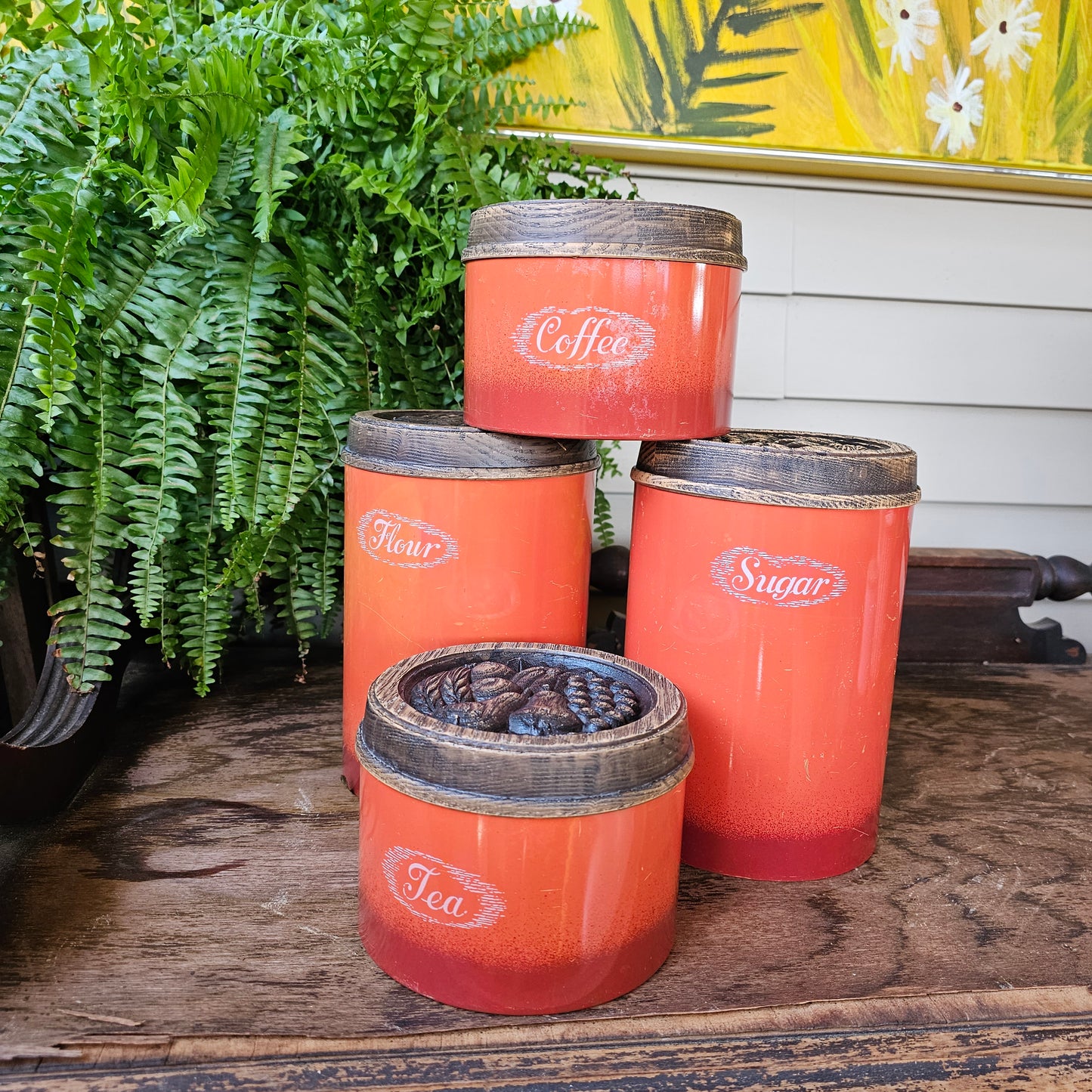 Set of (4) 1970 Woodbury Canisters