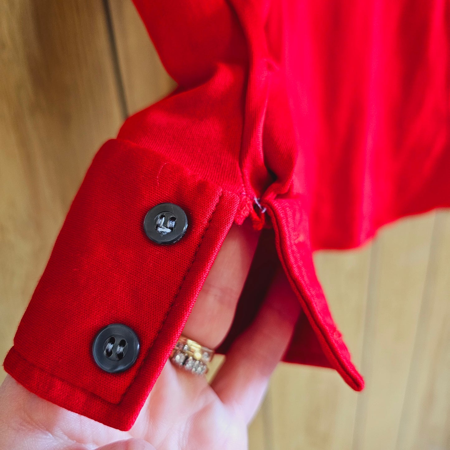 70s/80s Red Stretch Collar Top (XS/S)