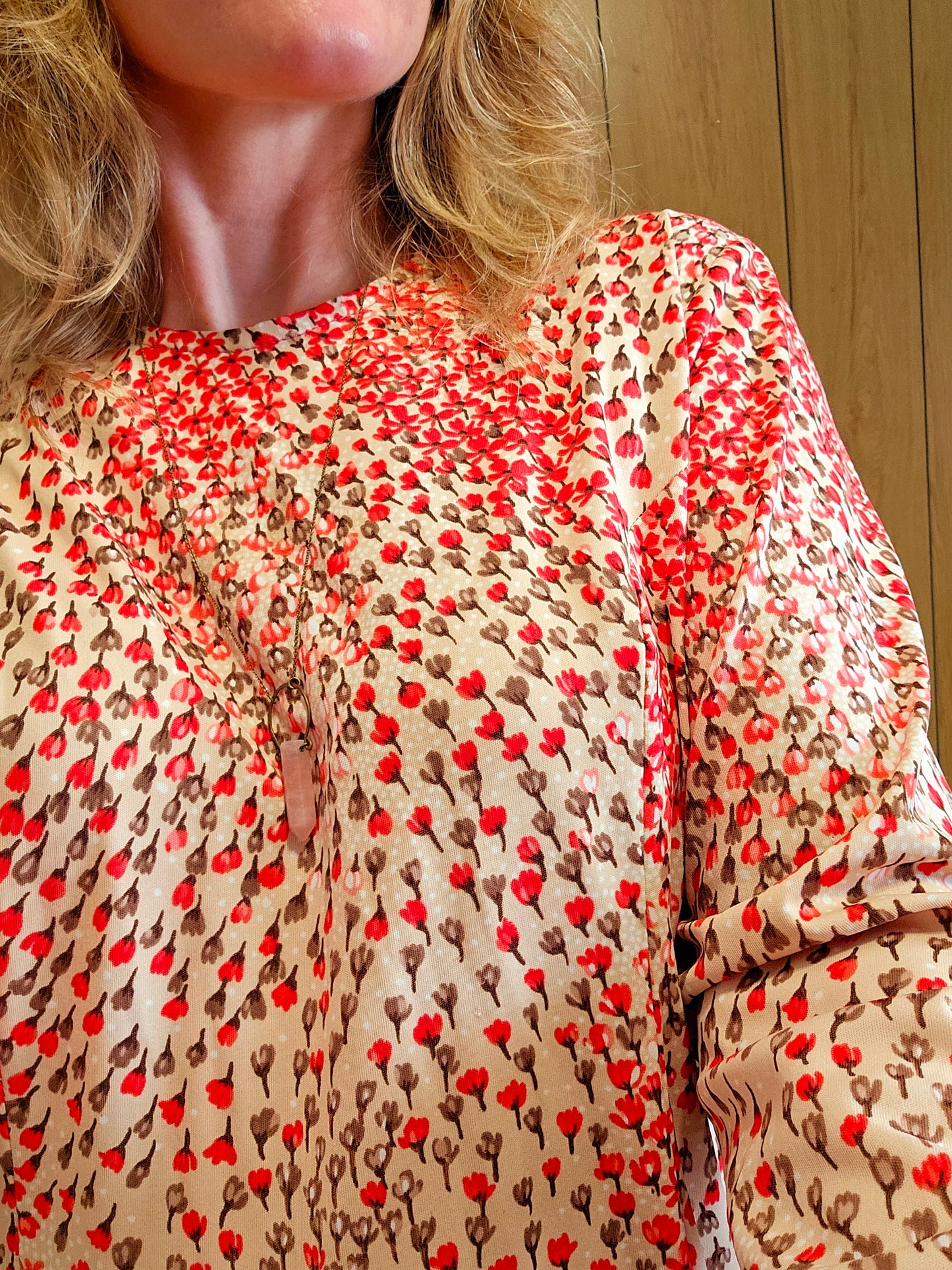 60s/70s Floral Dress (L)