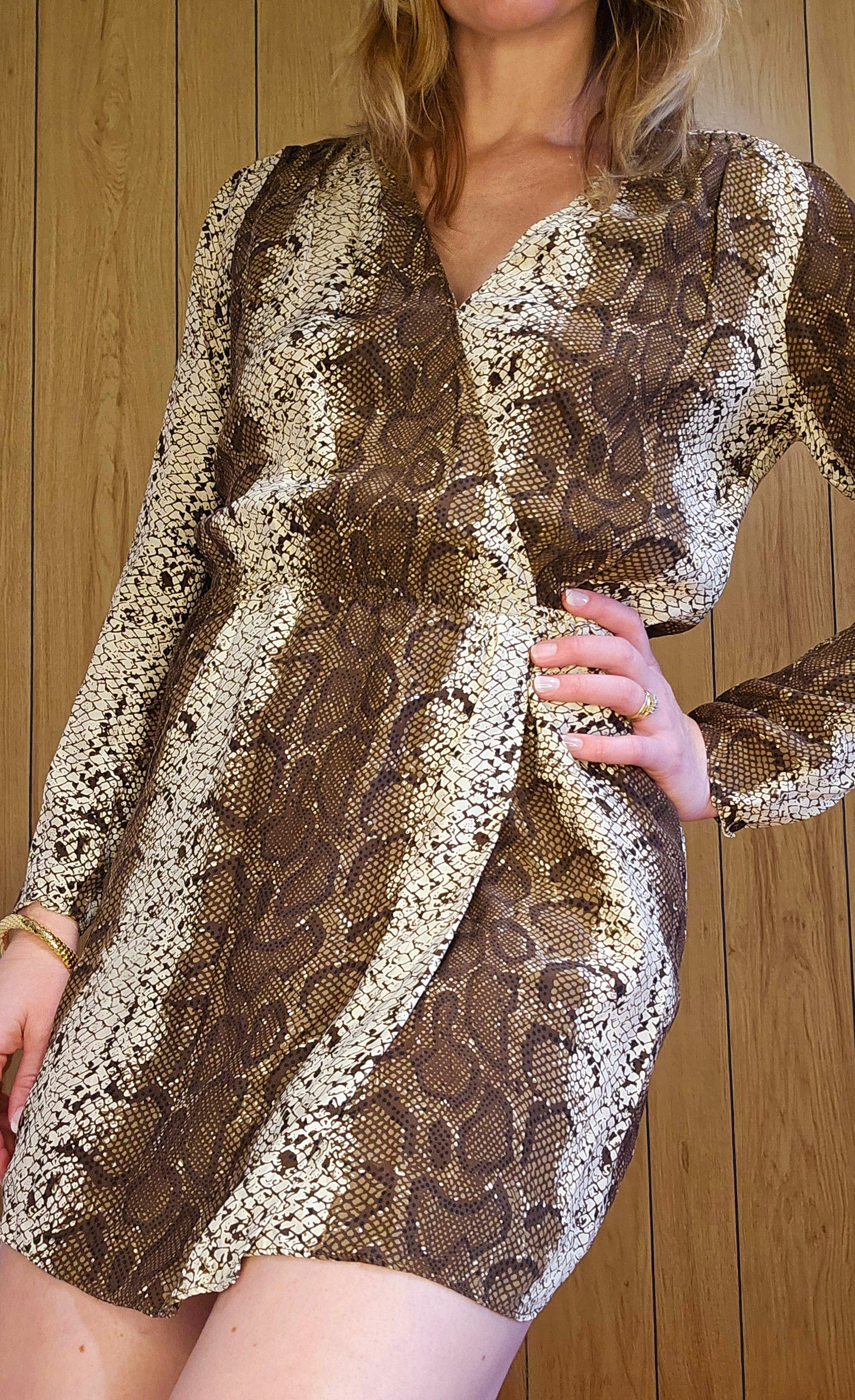 60s/70s Parker Snake Skin Dress (S/M)
