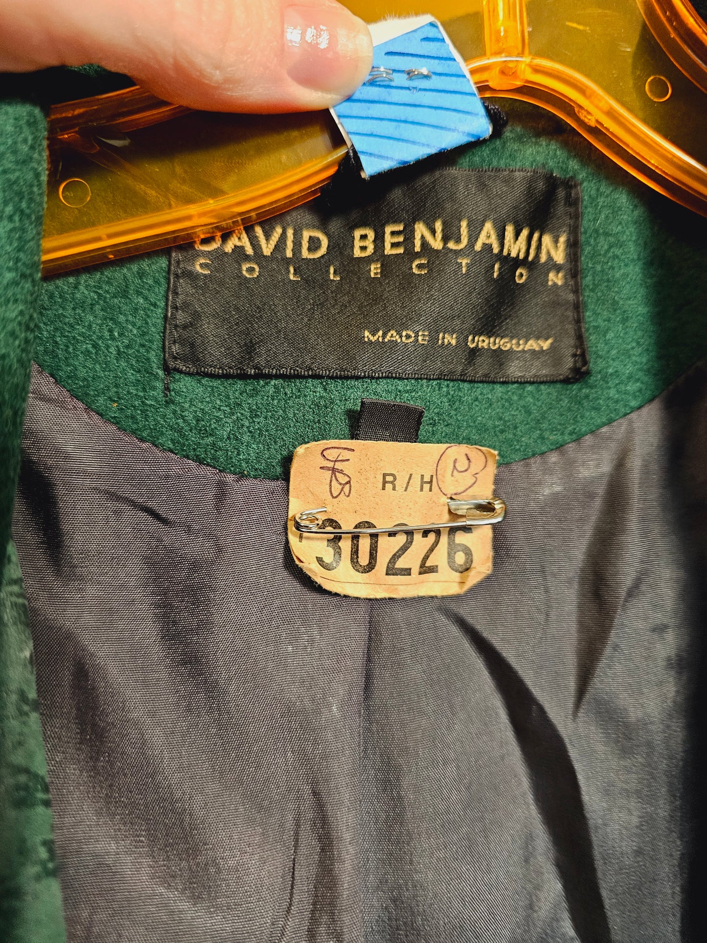 1980s David Benjamin Green Wool & Suede Leather Duster (M/L)