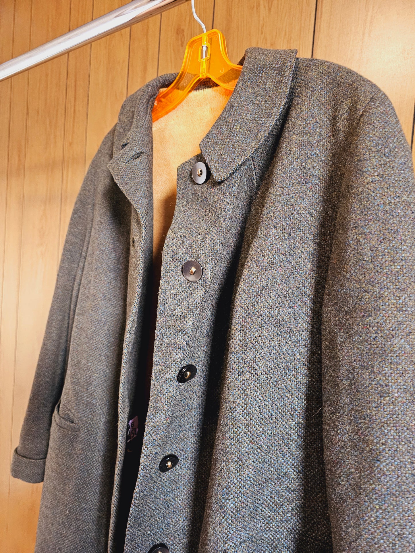 1960s Green Wool Trencher with Golden Yellow Inner (L)