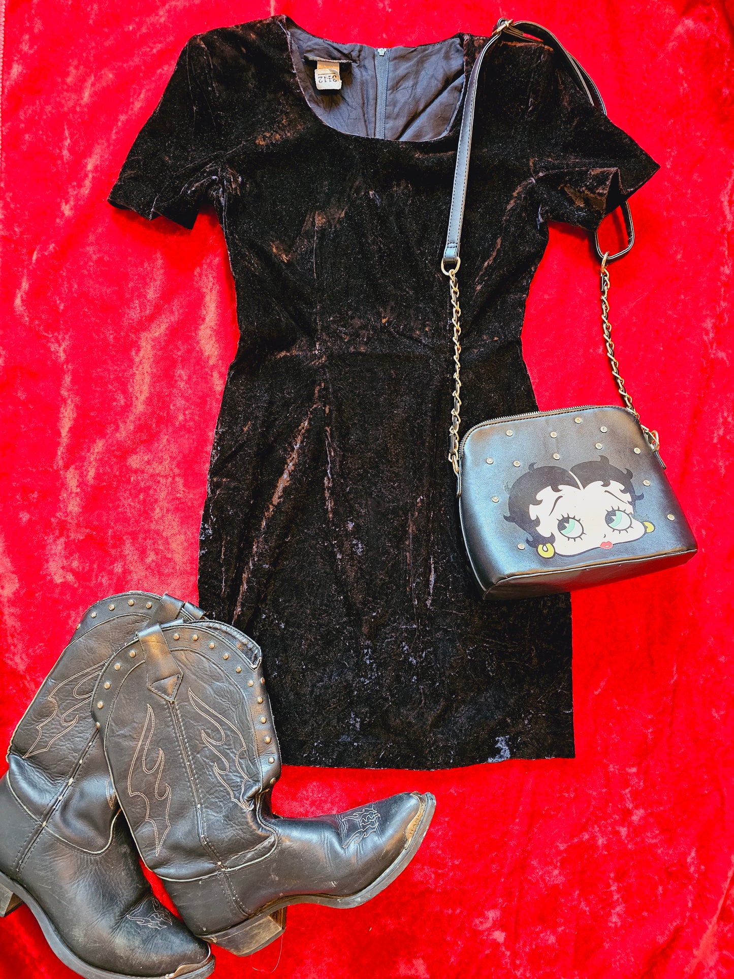 80s/90s Black Velvet Mini (XS)