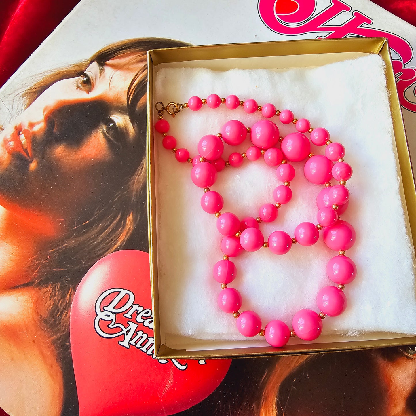 60s Pink Bead Necklace