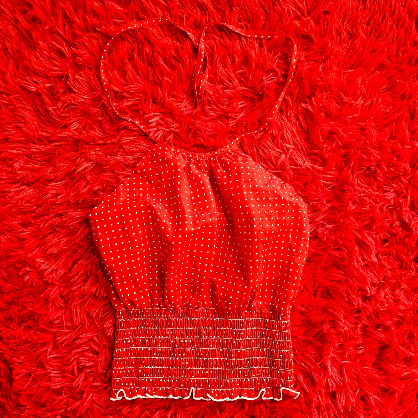 70s Polka Dot Halter Top (XS-M)