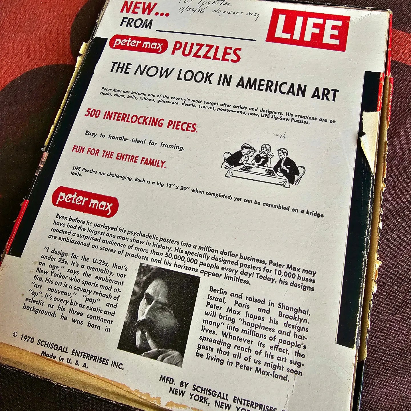 RARE 70s Peter Max Astrology Puzzle