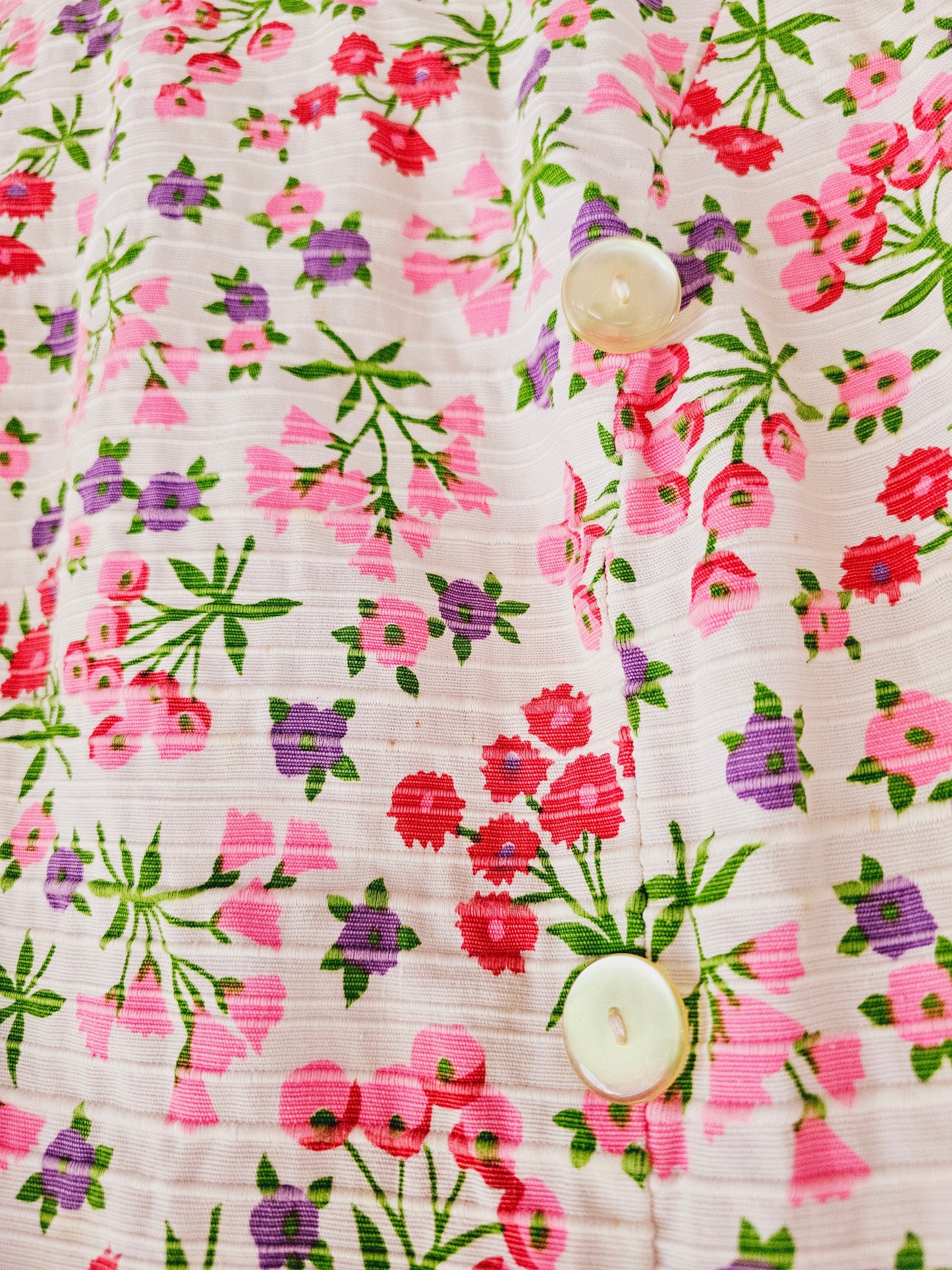 60s White & Floral Dress