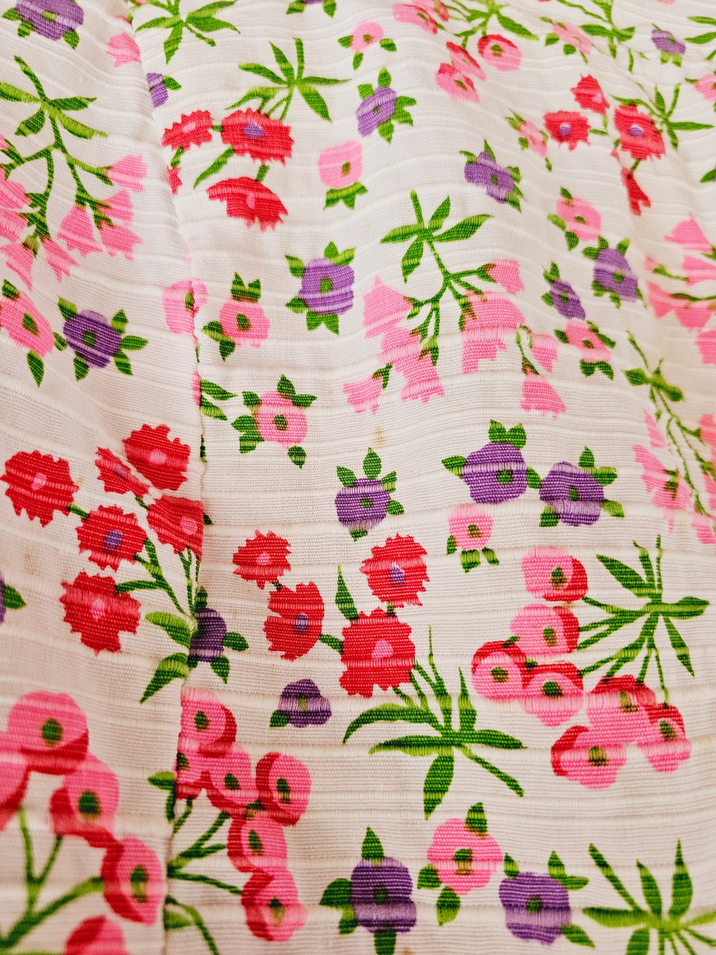 60s White & Floral Dress