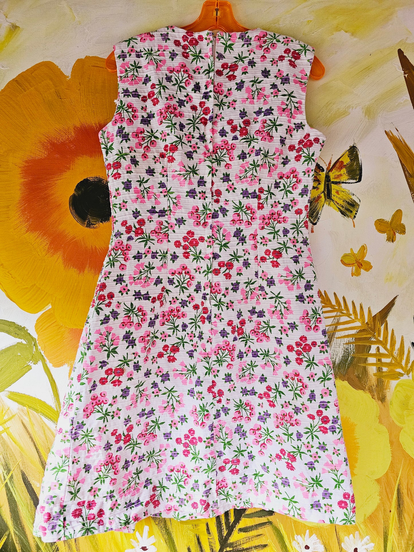 60s White & Floral Dress