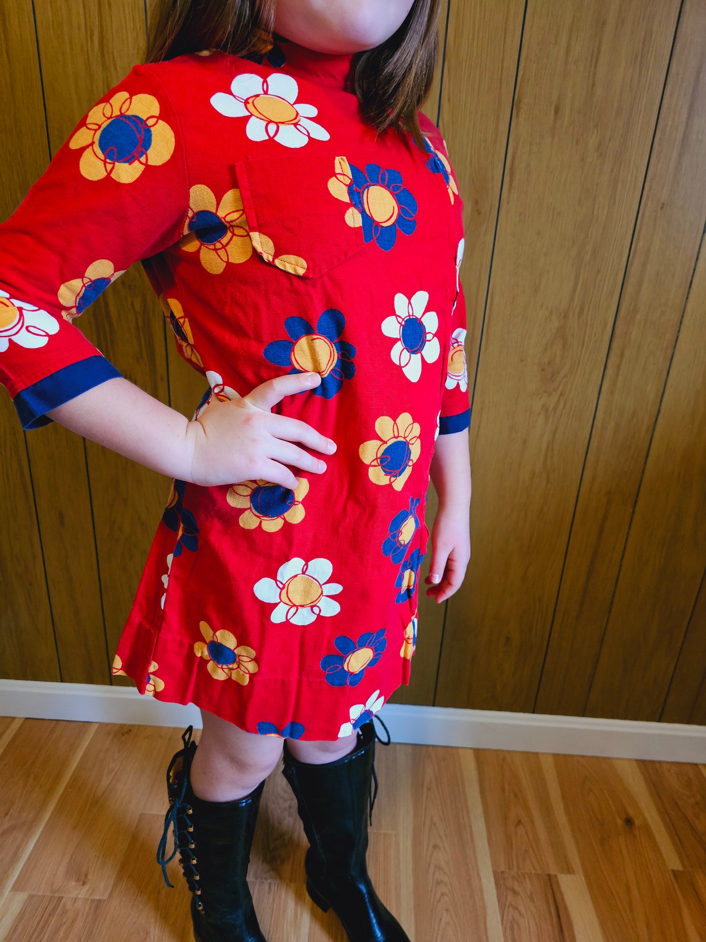 60s Girls Flower Power Dress (YS)