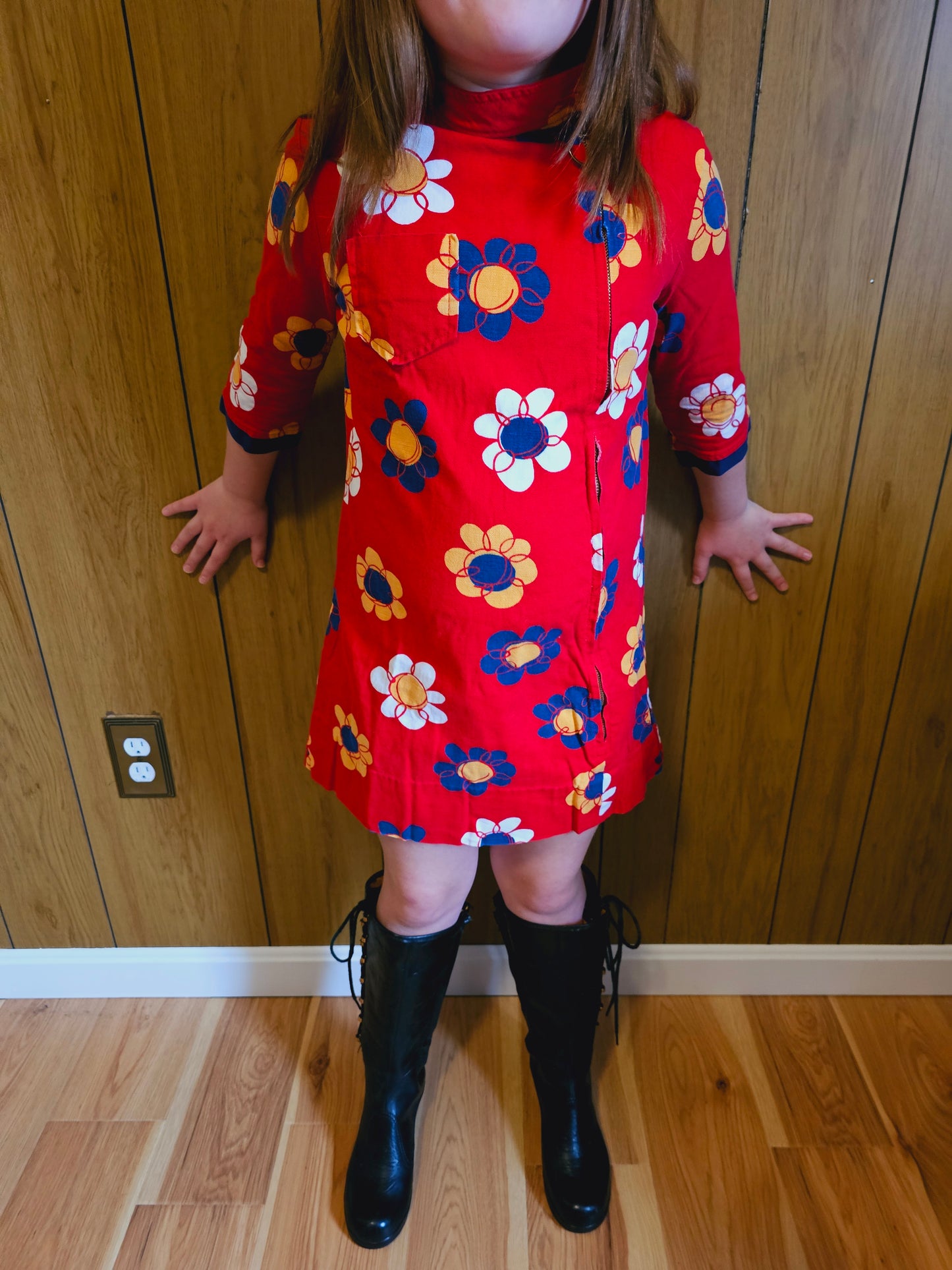 60s Girls Flower Power Dress (YS)