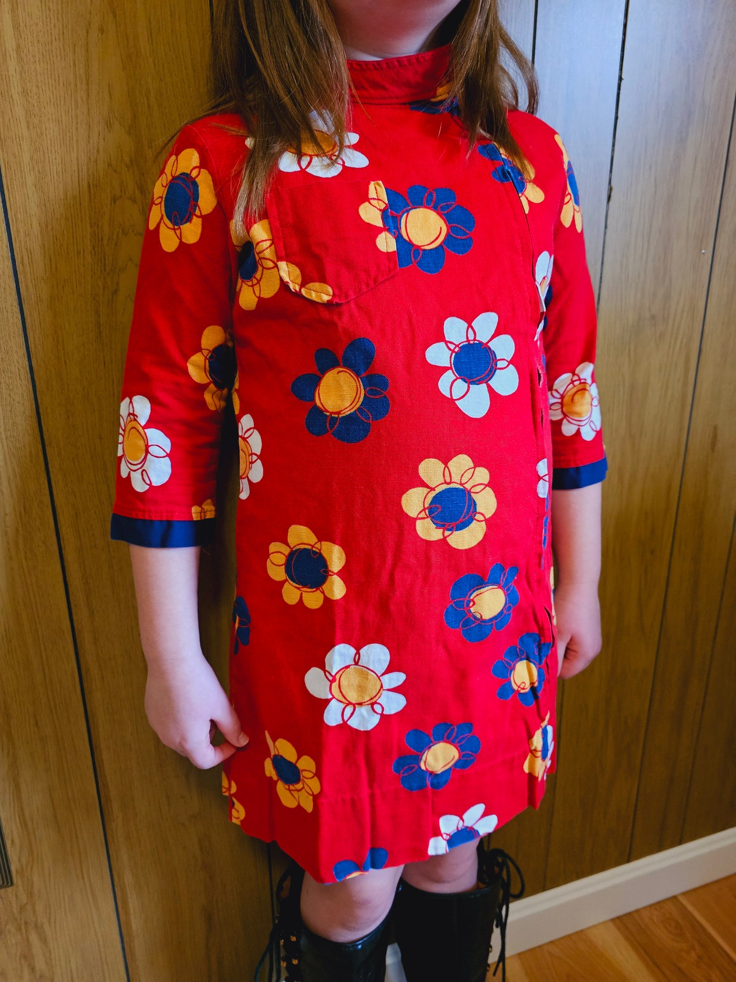 60s Girls Flower Power Dress (YS)
