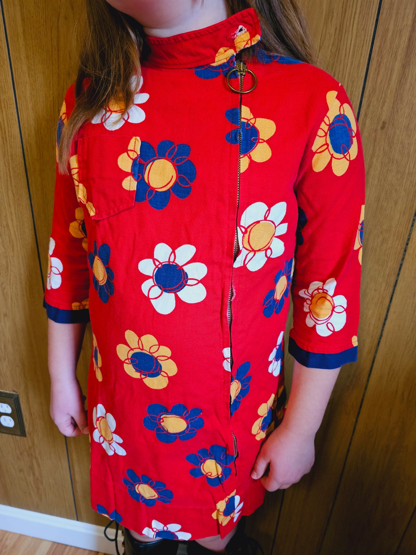 60s Girls Flower Power Dress (YS)