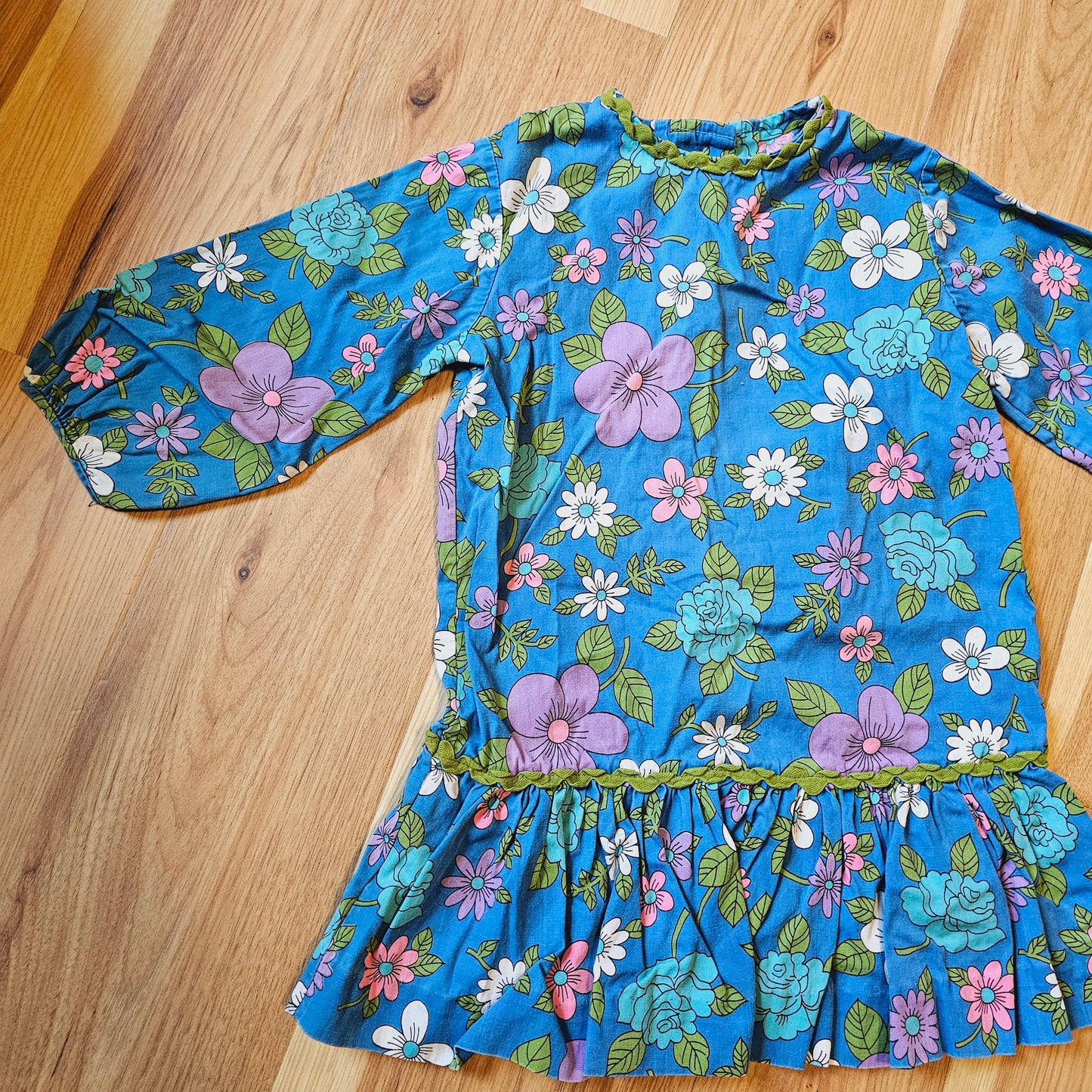60s Toddler Floral Drop Waist Dress