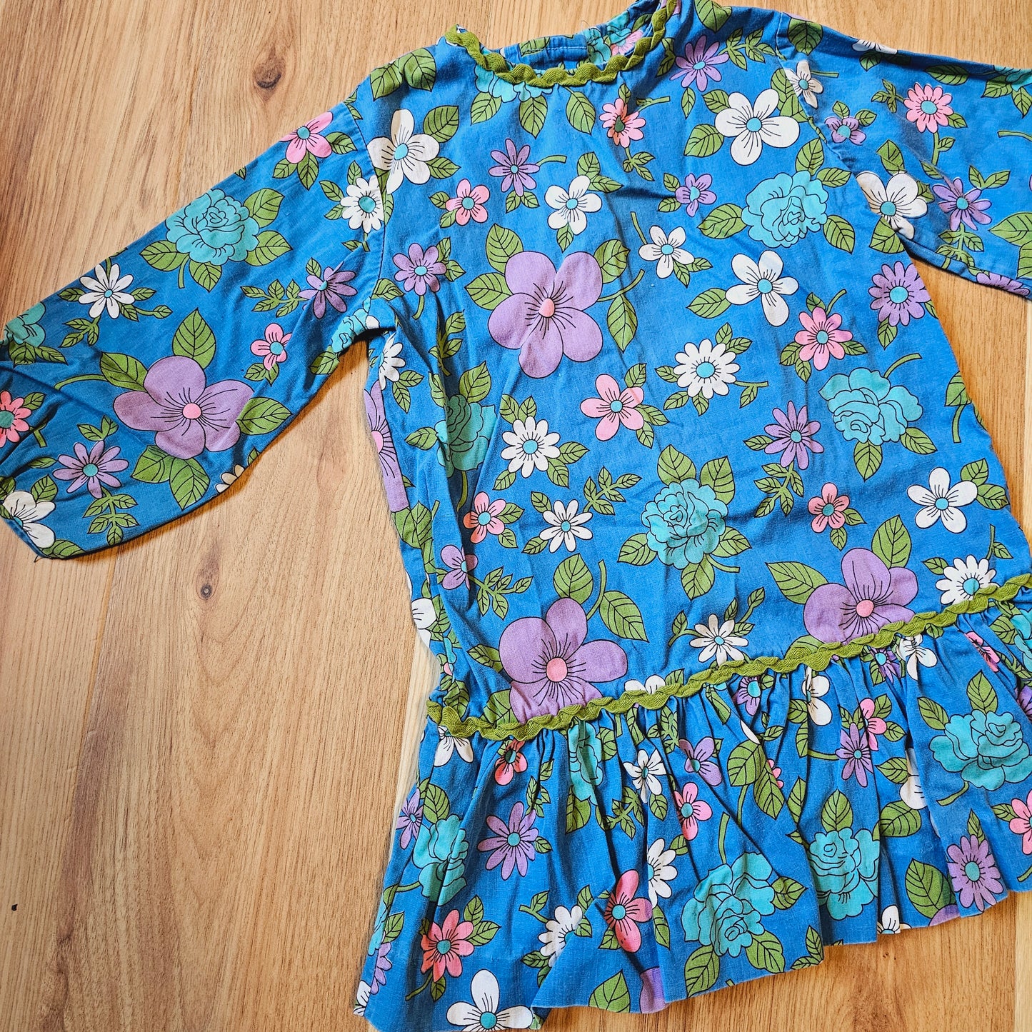 60s Toddler Floral Drop Waist Dress
