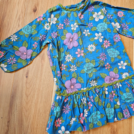 60s Toddler Floral Drop Waist Dress