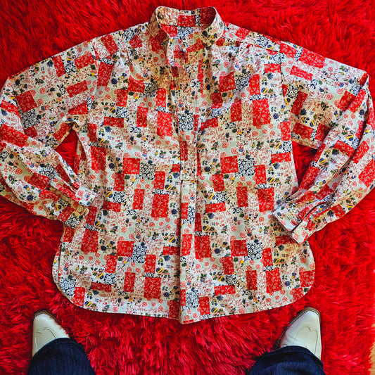 1960s Half-Button Down Shirt (M)