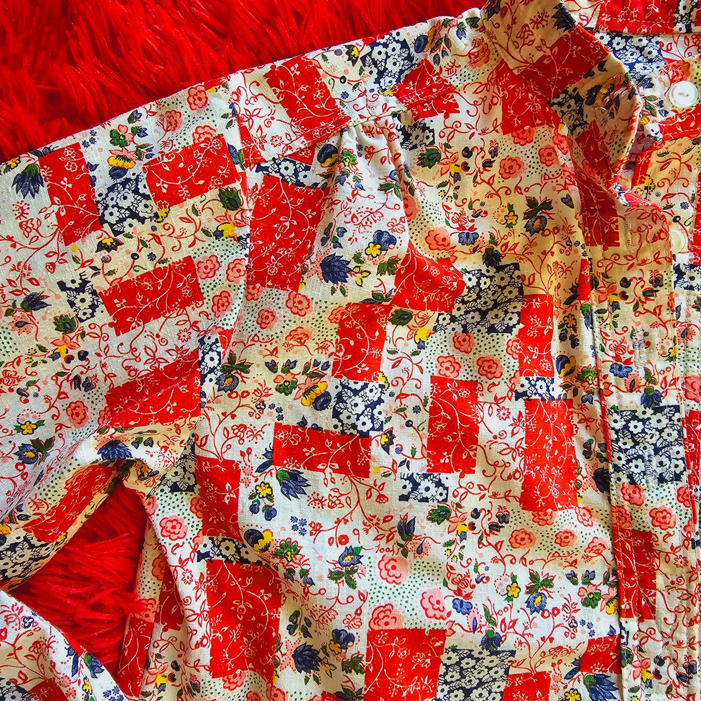 1960s Half-Button Down Shirt (M)