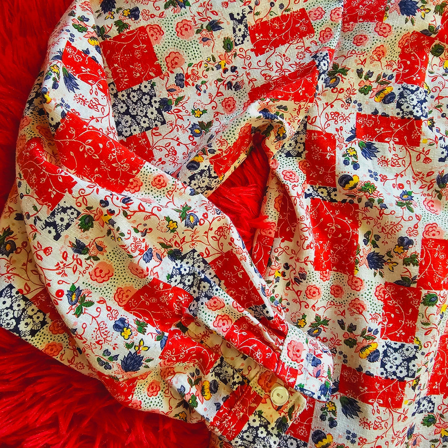 1960s Half-Button Down Shirt (M)