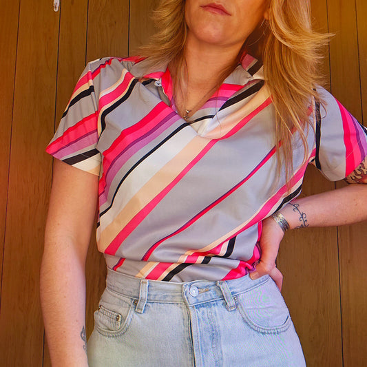 80's Striped Top (L)
