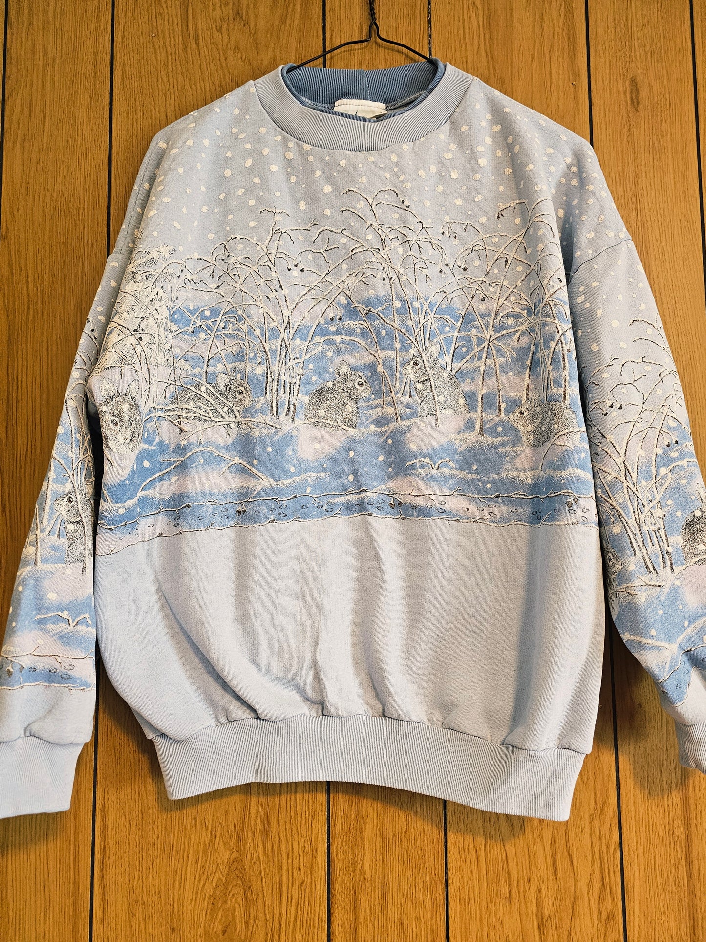80s/90s Snow Rabbit Graphic Pullover (M)