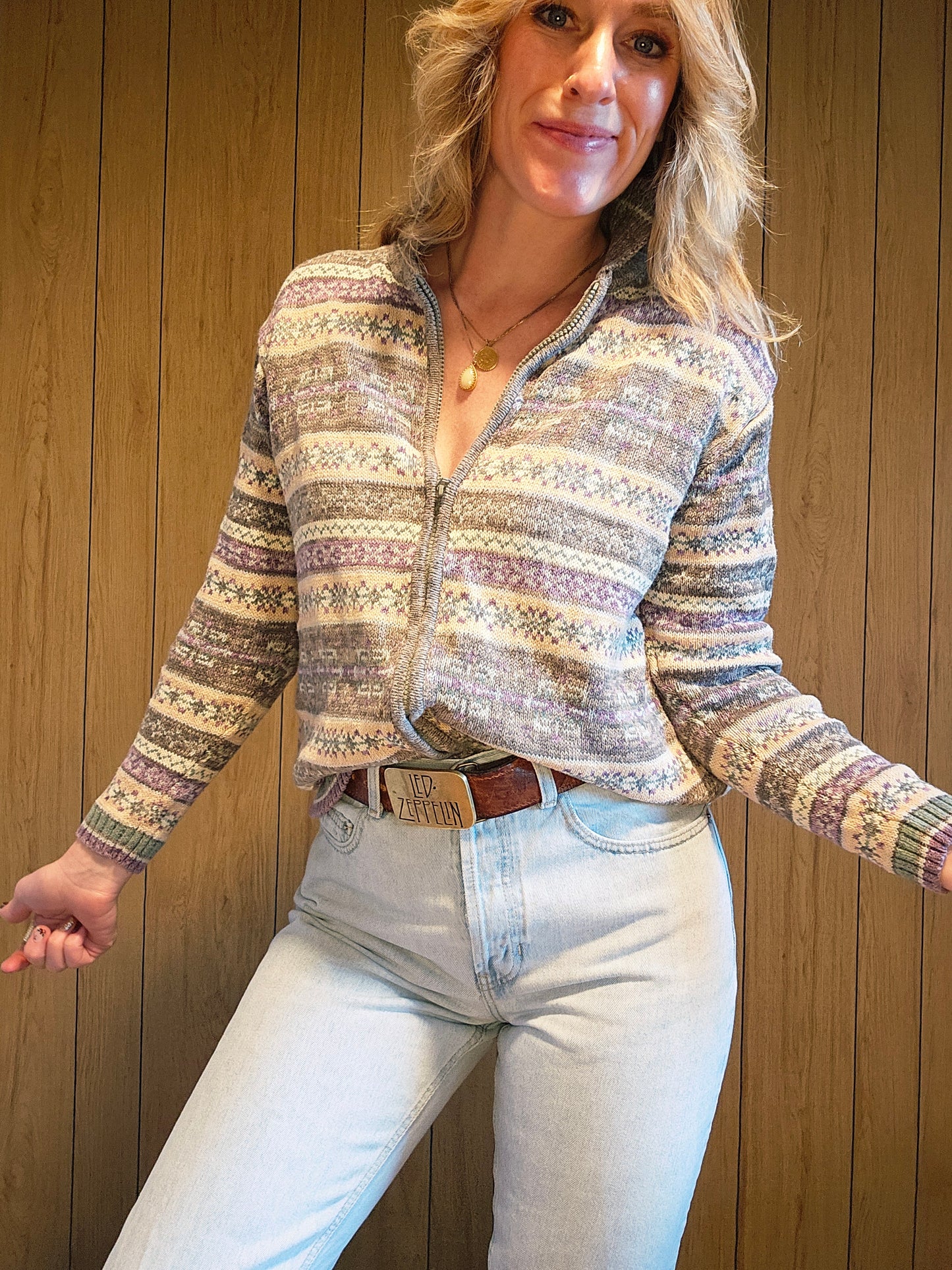 90s Full Zip Sweater (M)