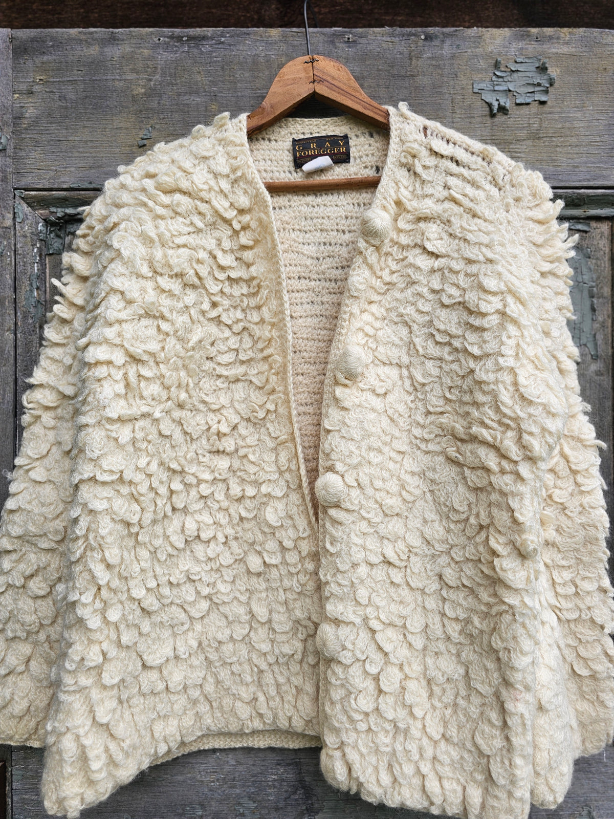 60s/70s Wool Knit Cardigan Sweater (L)