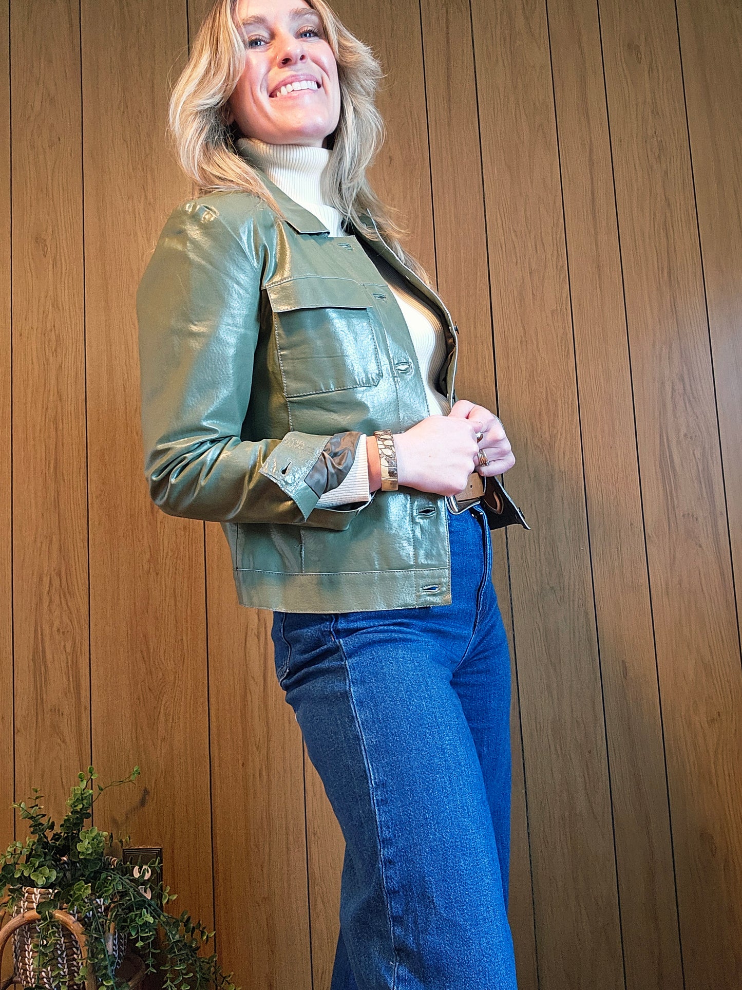 90s/Y2K Newport News Vegan Leather Jacket (M)