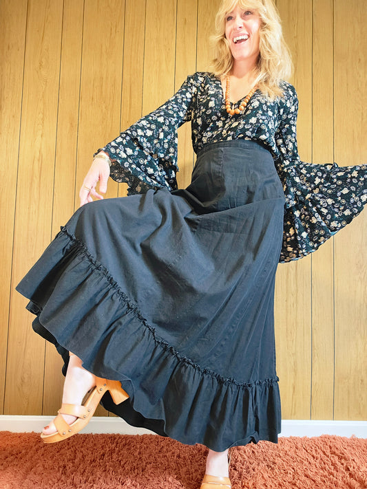 60s Maxi Ruffle Skirt (XS/S)