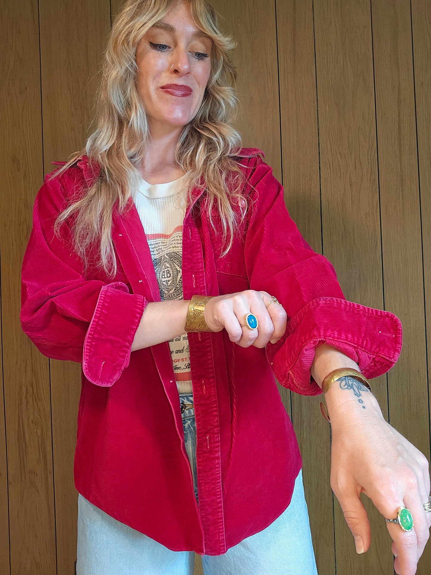 60s Harcrest X Wheel Cordoroy Button Down (M-L-XL)