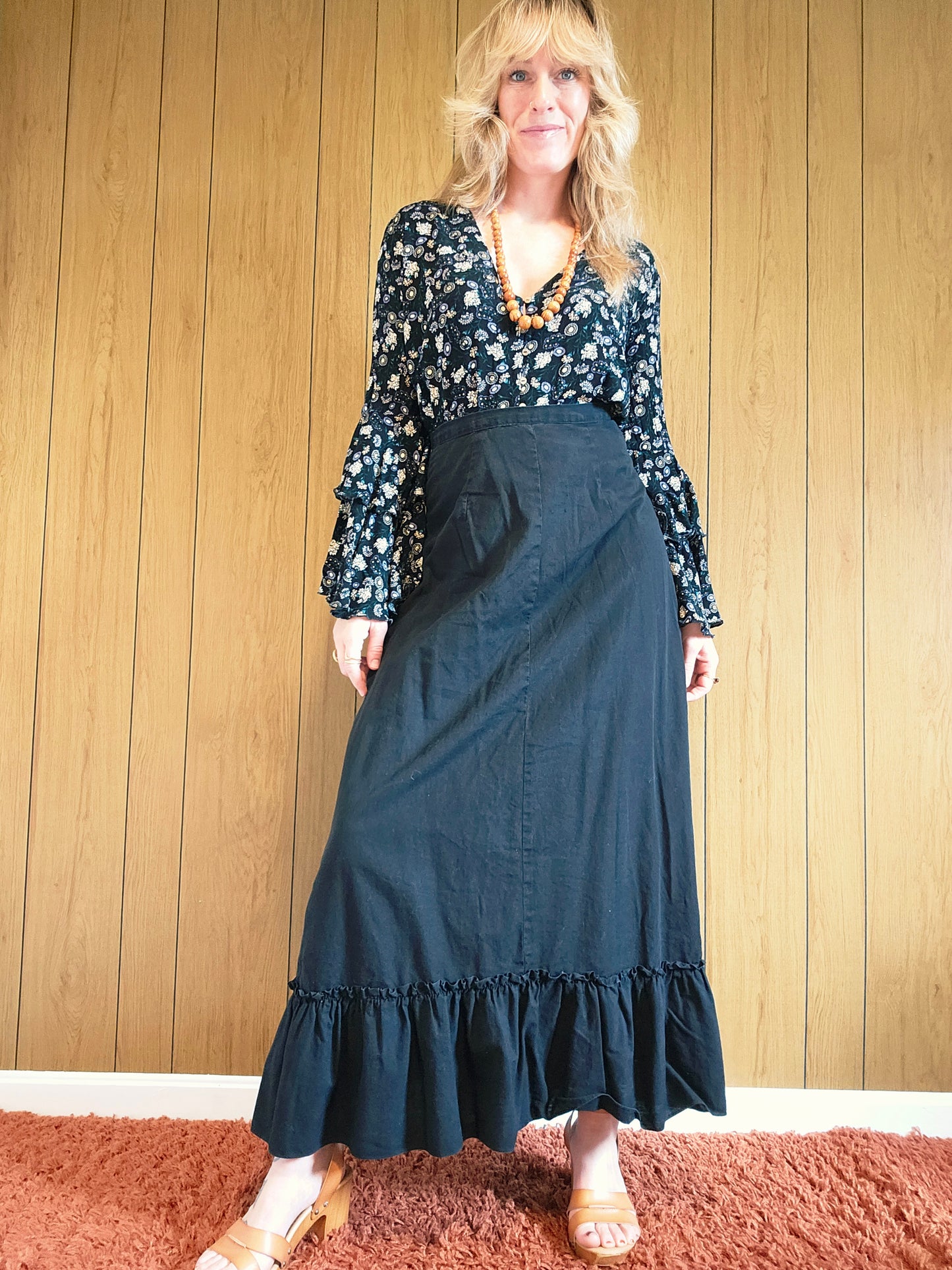 60s Maxi Ruffle Skirt (XS/S)