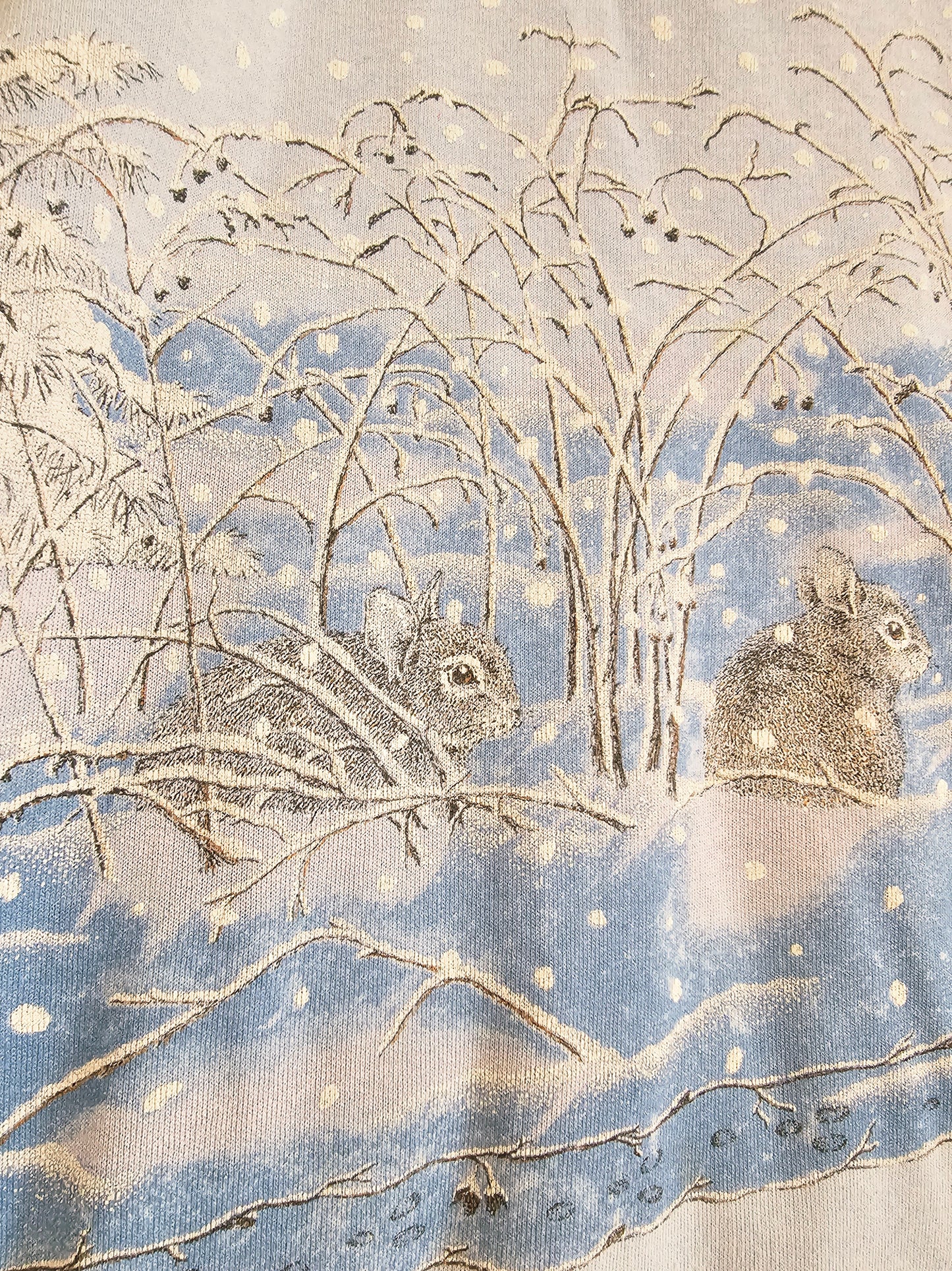 80s/90s Snow Rabbit Graphic Pullover (M)