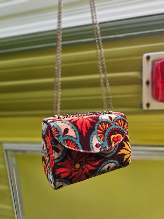 Vintage Velvety Purse w/ Chain Straps