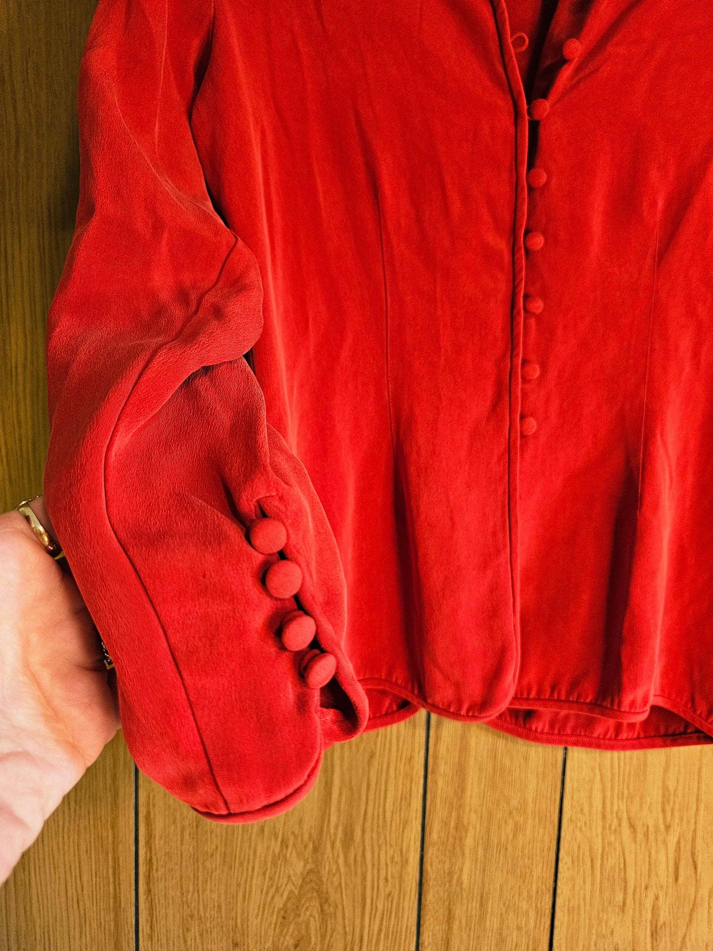 90s Fabric Button Down Top (S)