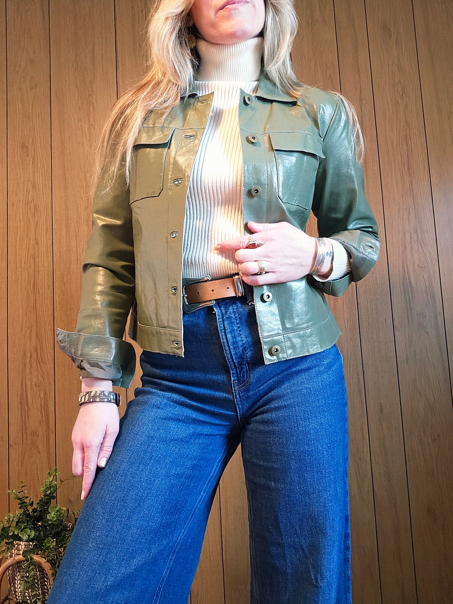 90s/Y2K Newport News Vegan Leather Jacket (M)