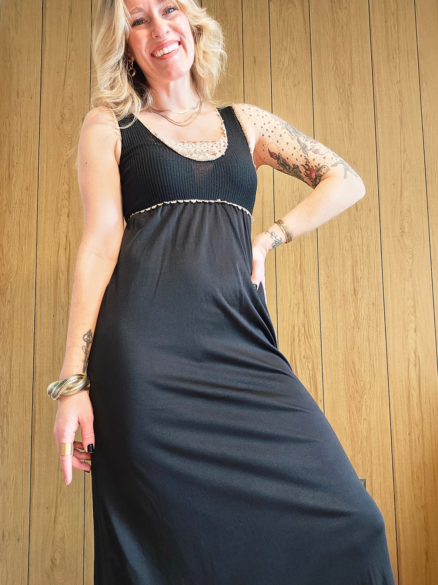 60s Romantic Maxi Dress (S/M)