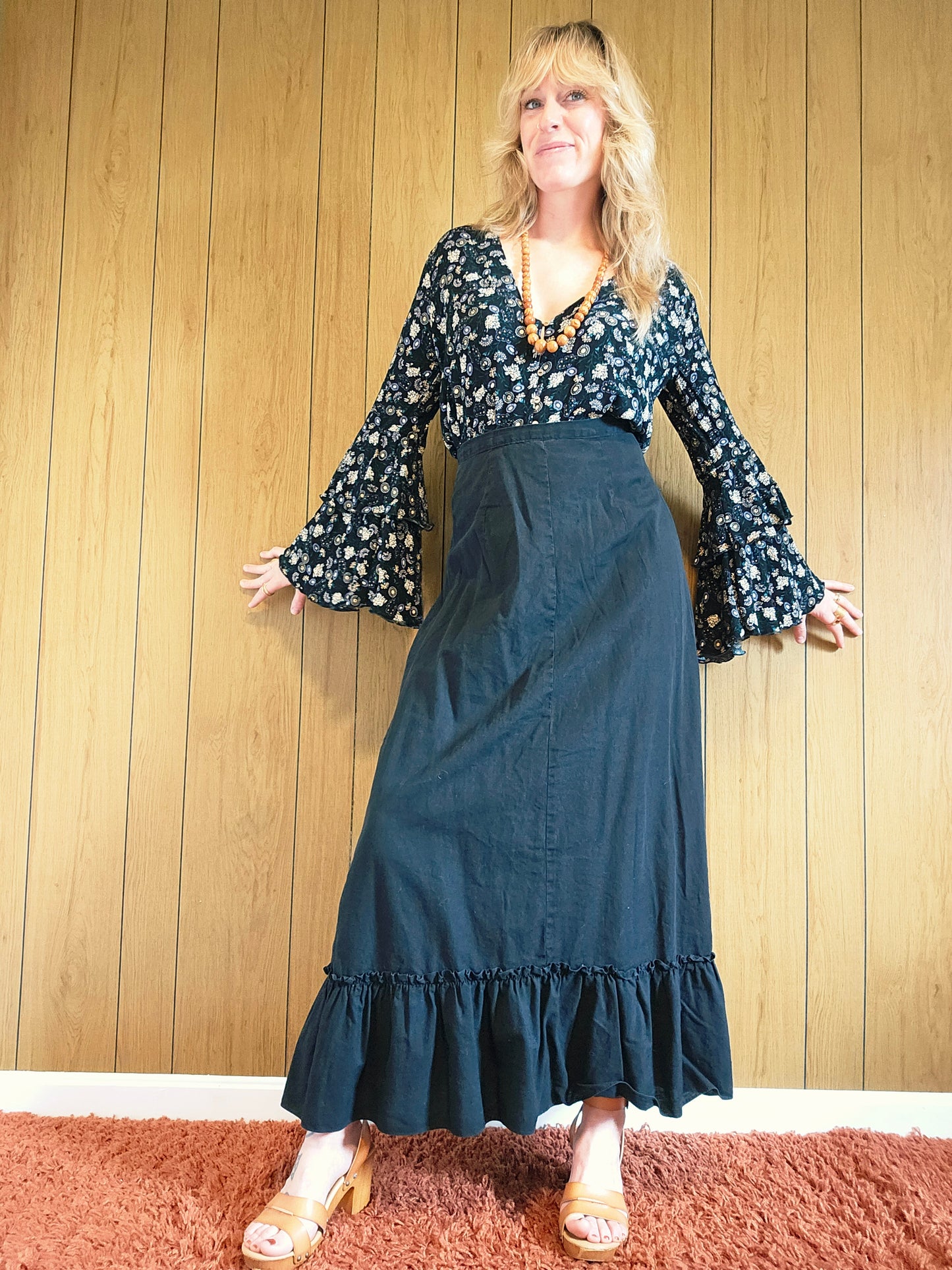 60s Maxi Ruffle Skirt (XS/S)