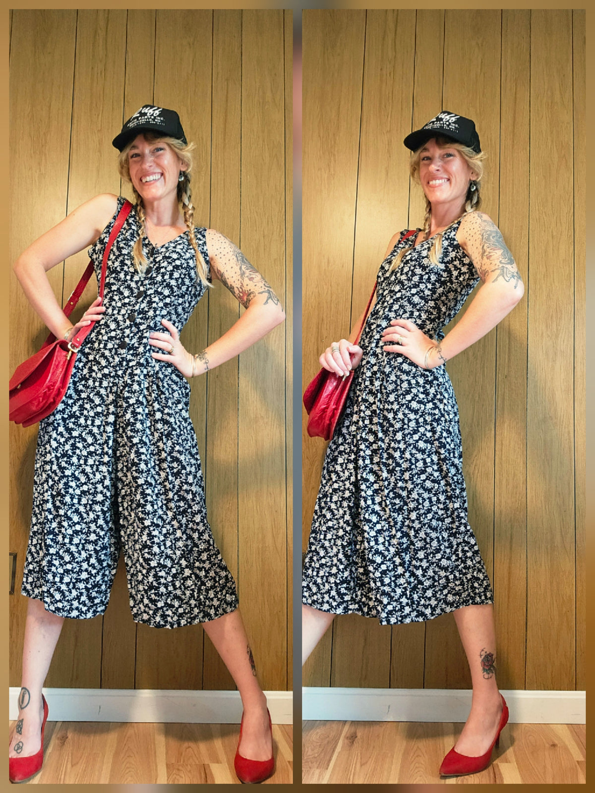 80s/90s Cropped Jumpsuit (M)