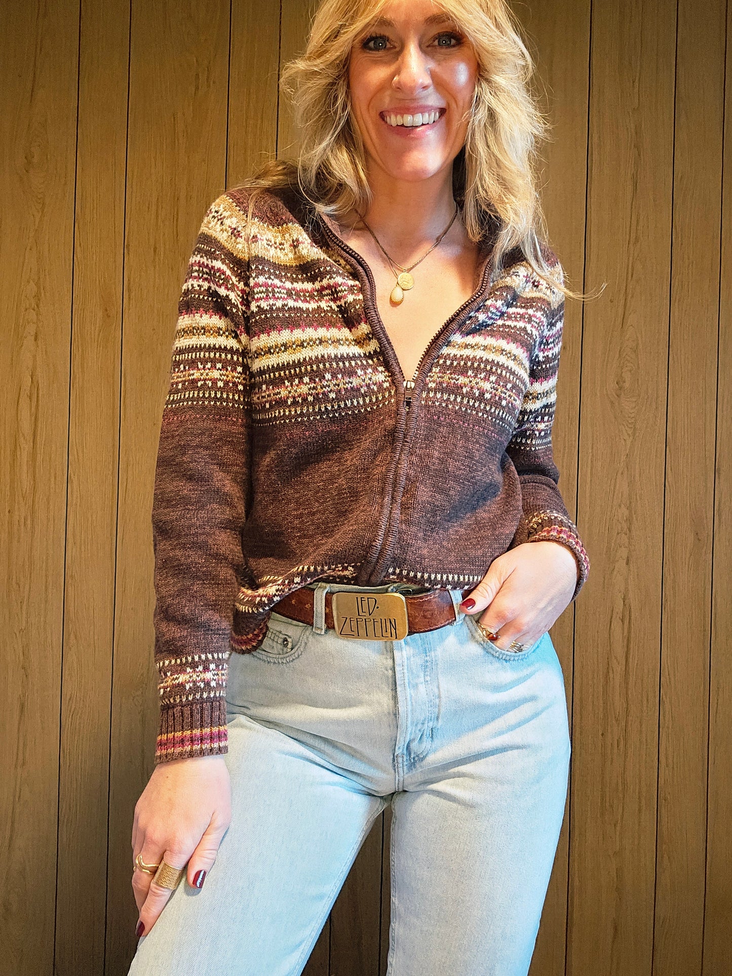 90s Full Zip Sweater (M)