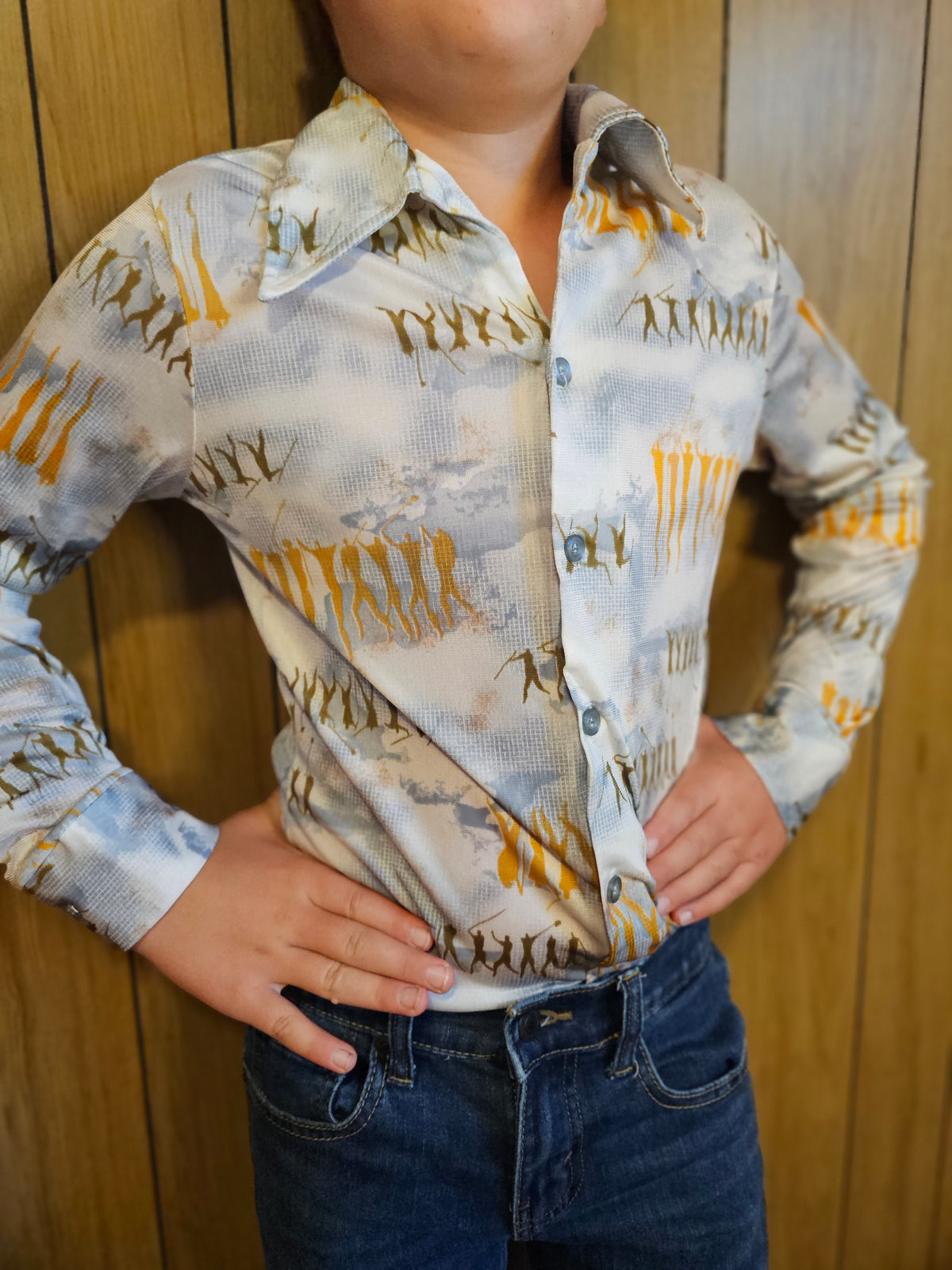 60s/70s Boys Youth California Styled Button Down (YM/L)