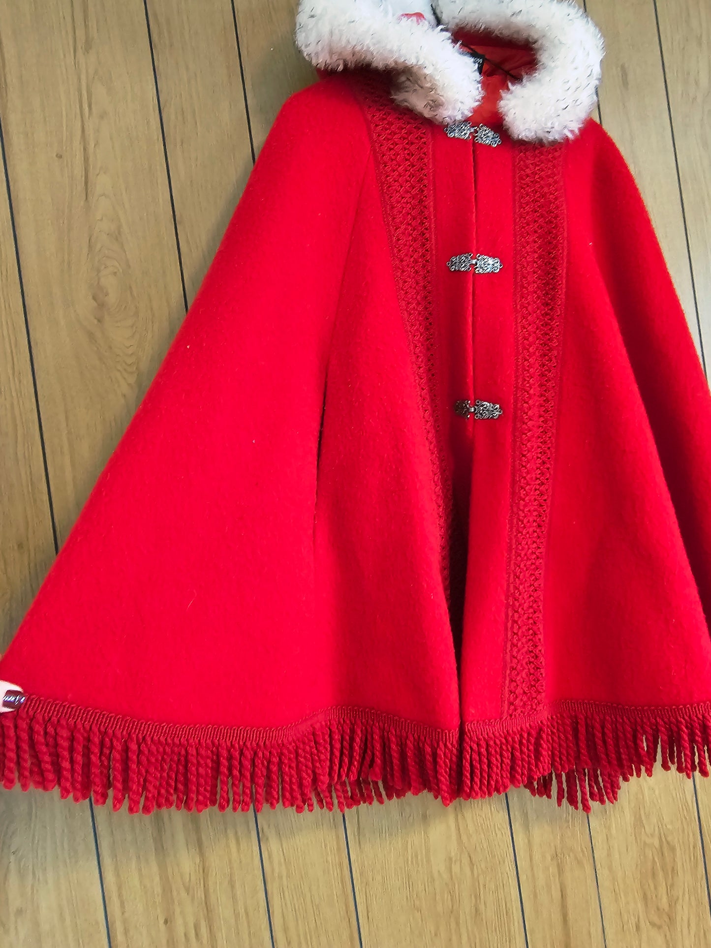 70s Nordic Fjord Fashion Hooded Cape Cloak (OS)