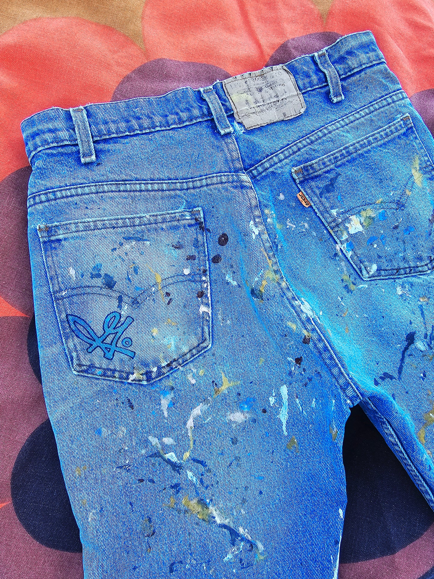 90s Levis Orange Tab Paint Spattered (S)