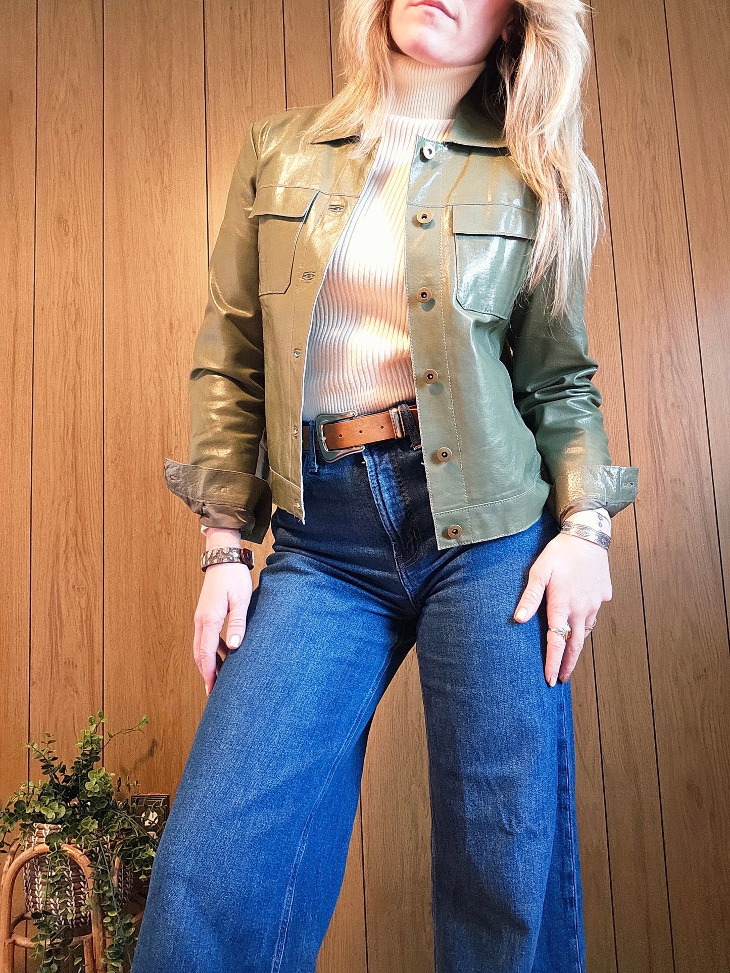 90s/Y2K Newport News Vegan Leather Jacket (M)